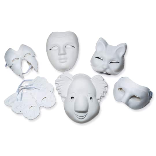 6 Packs: 24 ct. (144 total) Paperboard Mask Assortment